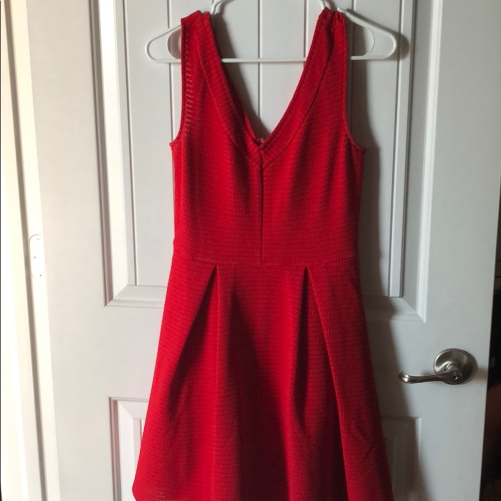 True red shirt tank dress